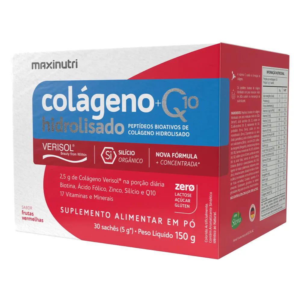 COLáGENO VERISOL 30 SACHES FRUTAS VERMELHAS MAXINUTRI