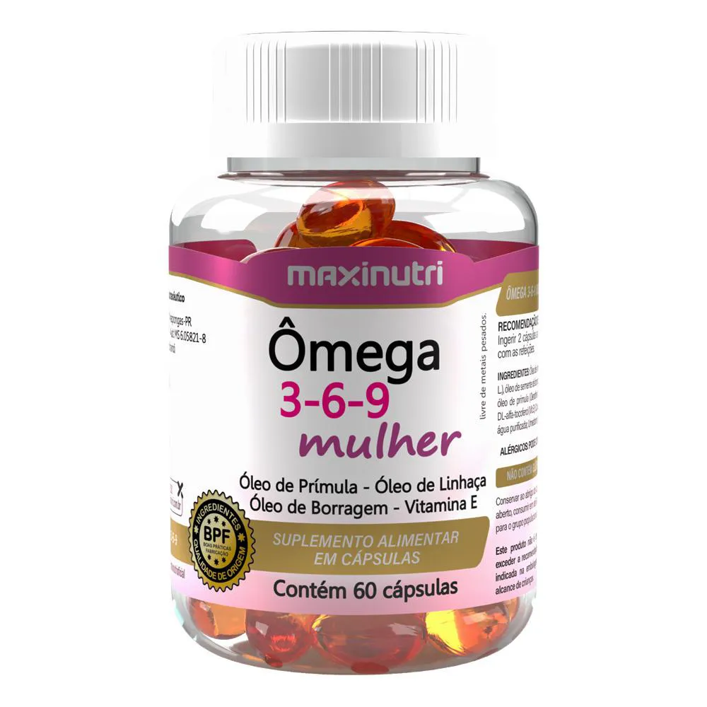 ÔMEGA 3-6-9 MULHER 60 CáPSULAS MAXINUTRI