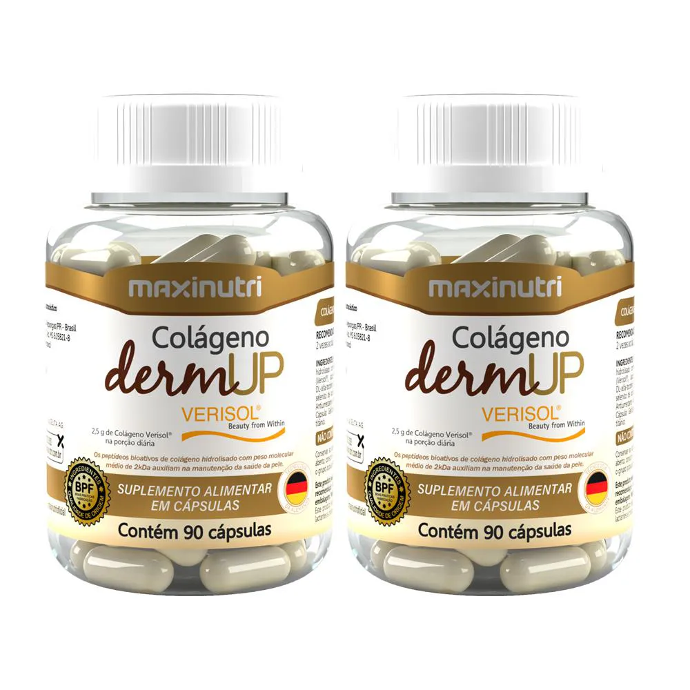 KIT 2 COLáGENO DERMUP VERISOL + VITAMINAS 90 CáPSULAS MAXINUTRI