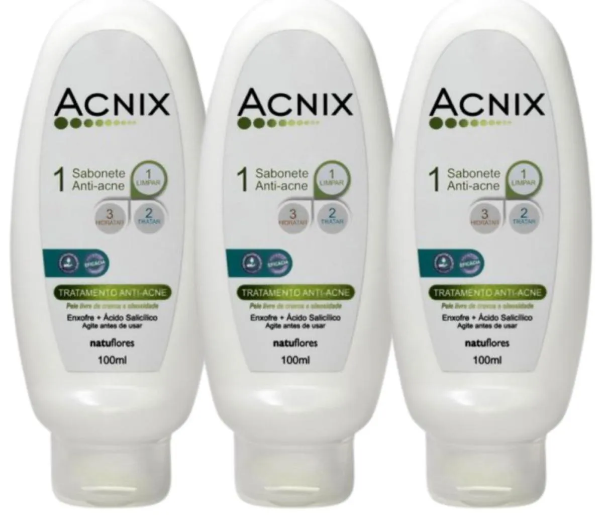 SABONETE ANTIACNE ACNIX 100ML NATUFLORES 3UN