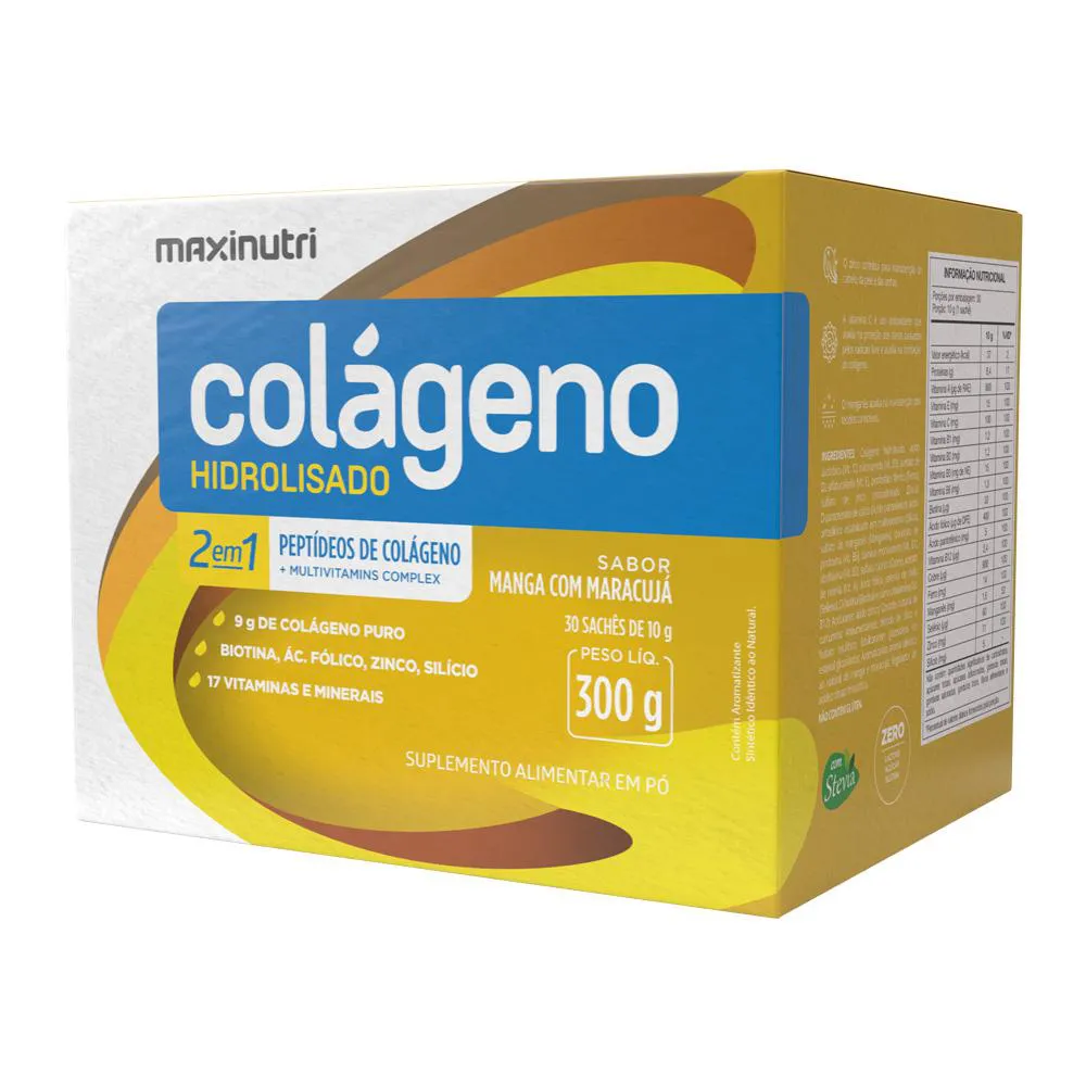 COLAGENO HIDROLISADO 30 SACHêS MANGA COM MARACUJá MAXINUTRI