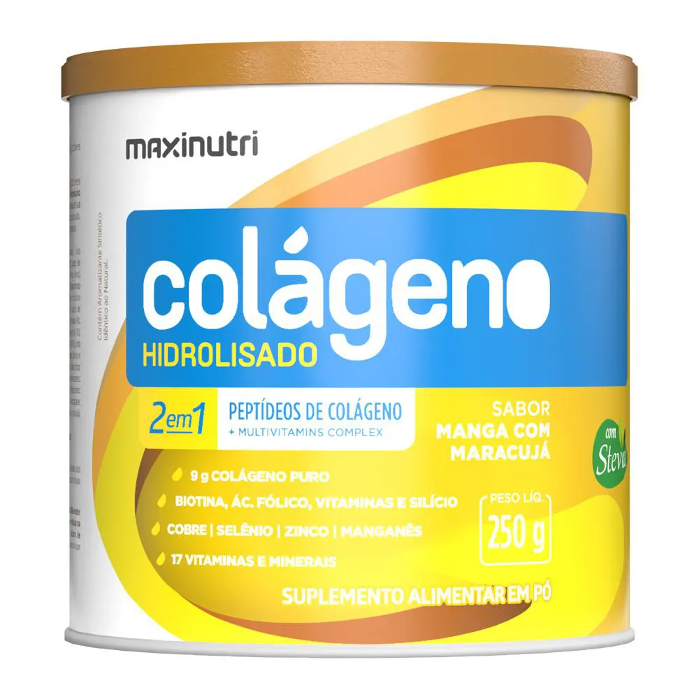 COLAGENO HIDROLISADO MANGA COM MARACUJá LATA 250G MAXINUTRI
