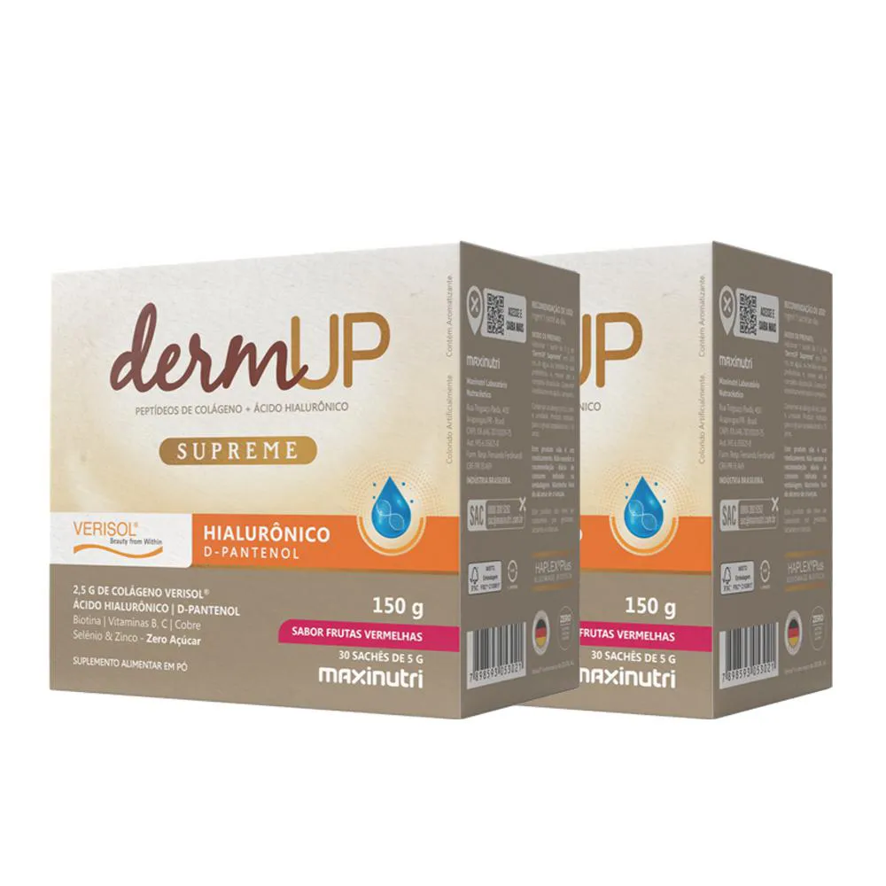 KIT 2 DERMUP SUPREME VERISOL SACHE FRUTAS VERMELHA MAXINUTRI