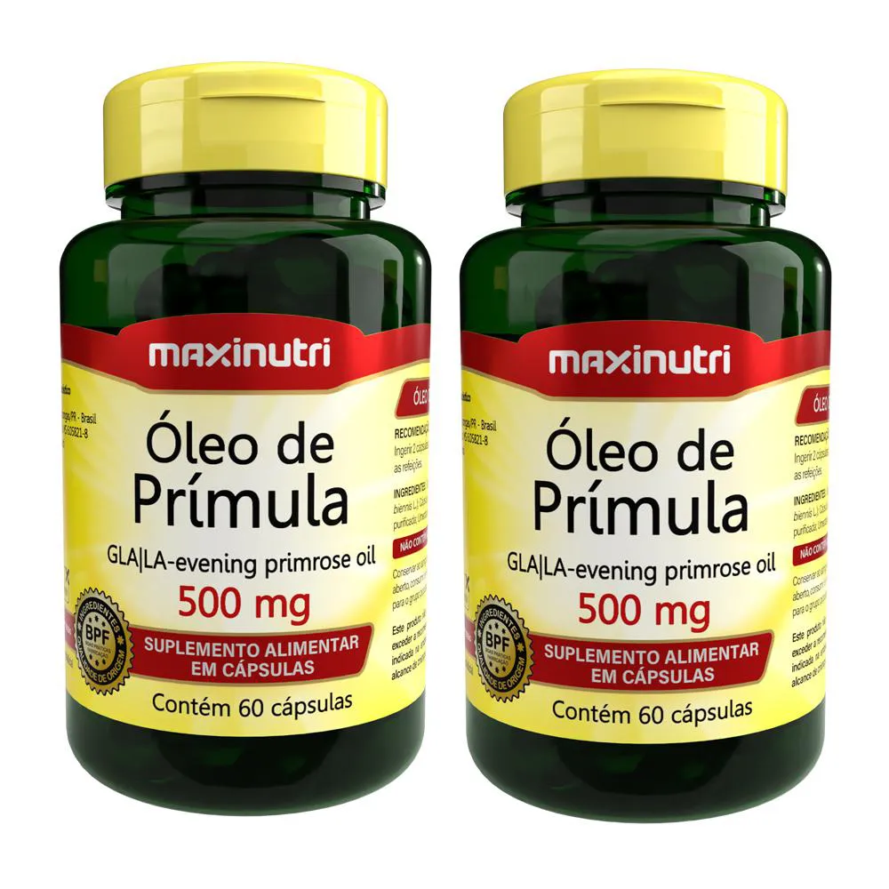 KIT 2 ÓLEO DE PRíMULA 60 CAPSULAS 500MG MAXINUTRI