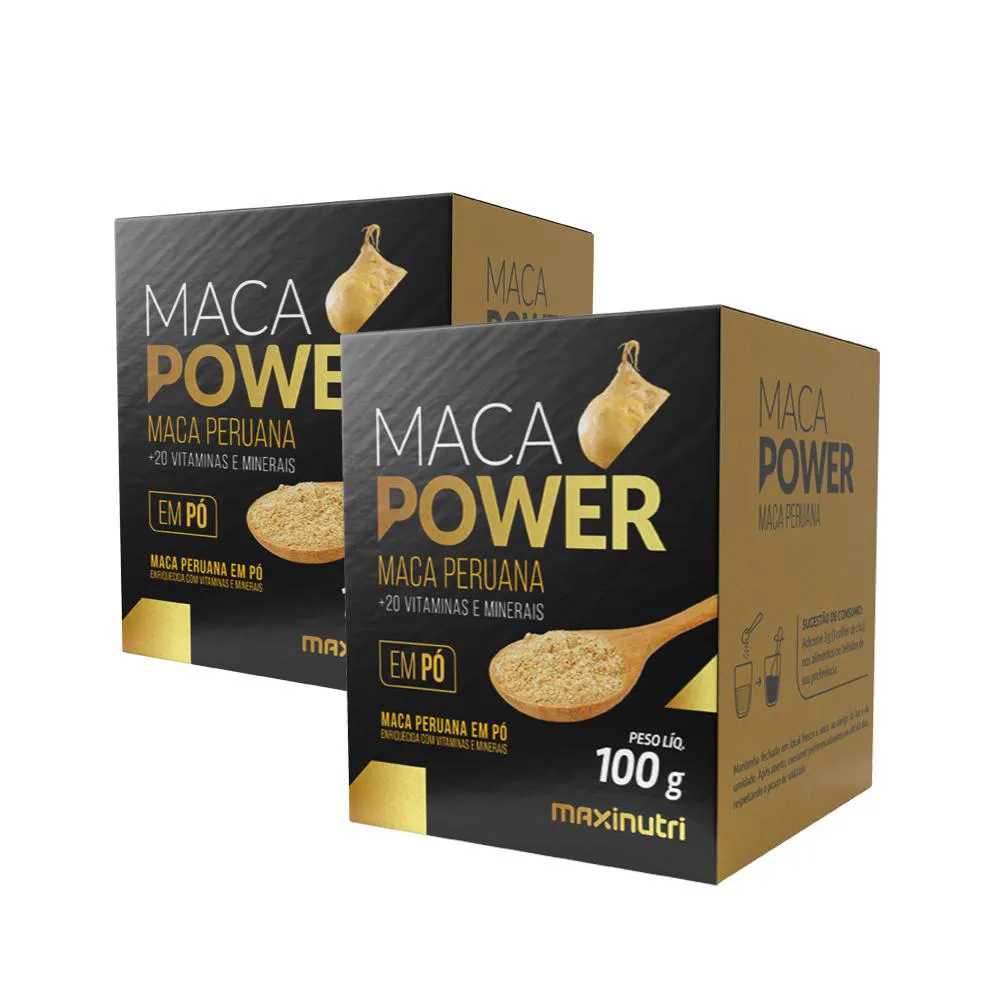 KIT 2 MACA POWER Pó 100G COM VITAMINAS E MINERAIS MAXINUTRI