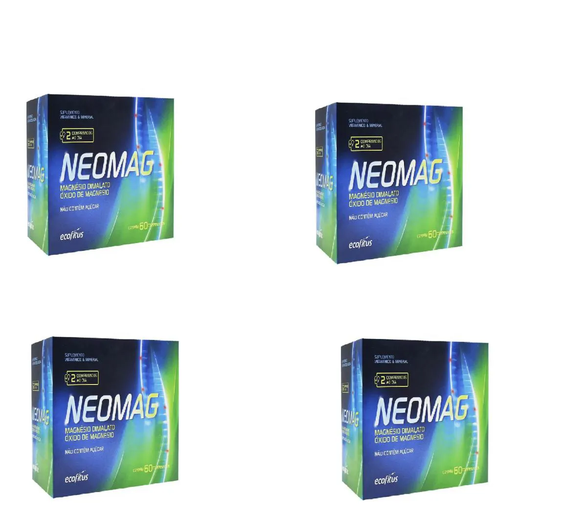 KIT 4 SUPLEMENTO NEOMAG COM 60 COMPRIMIDOS - ECOFITUS