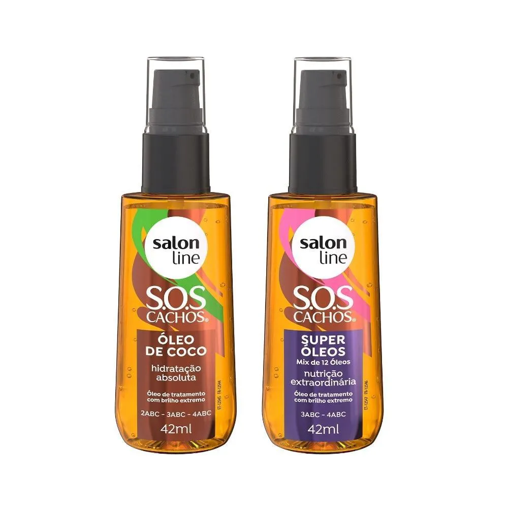 KIT SOS CACHOS COM SUPER ÓLEOS E ÓLEO DE COCO