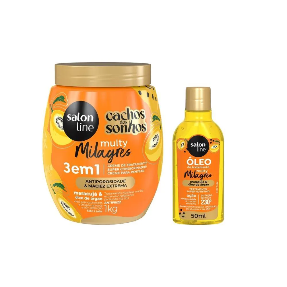 KIT MULTY CREME DE TRATAMENTO + ÓLEO REPARADOR CONDICIONANTE MARACUJá