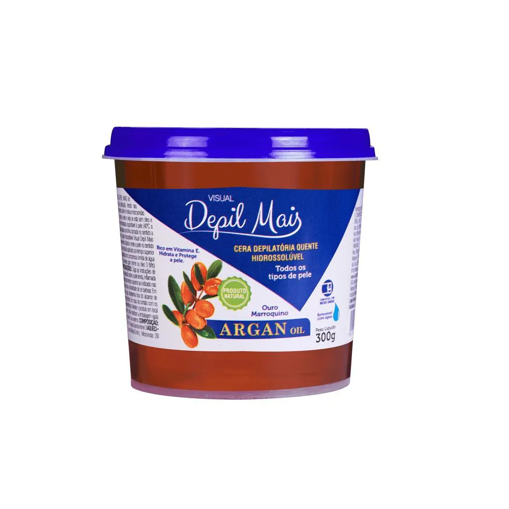 CERA DEPILATóRIA HIDROSSOLúVEL 300G Argan