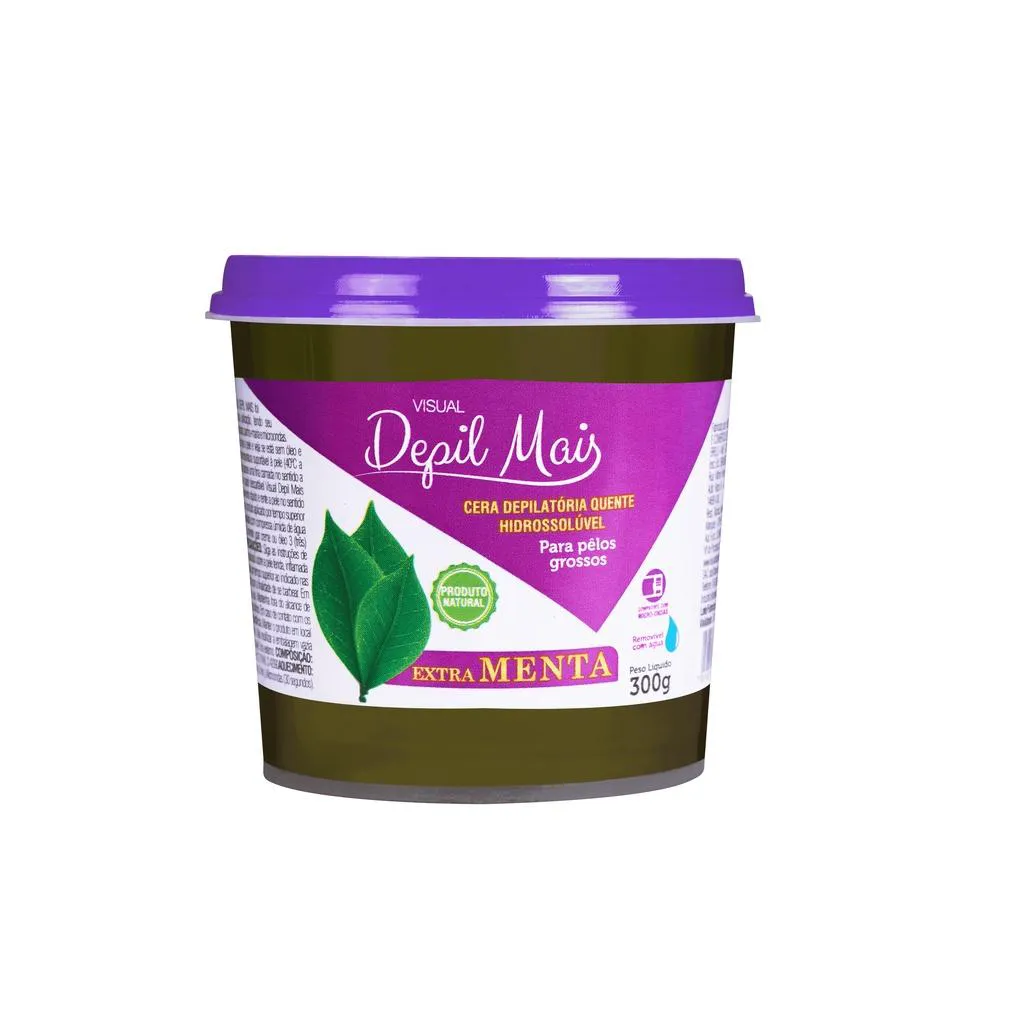 CERA DEPILATóRIA HIDROSSOLúVEL 300G Extra Menta