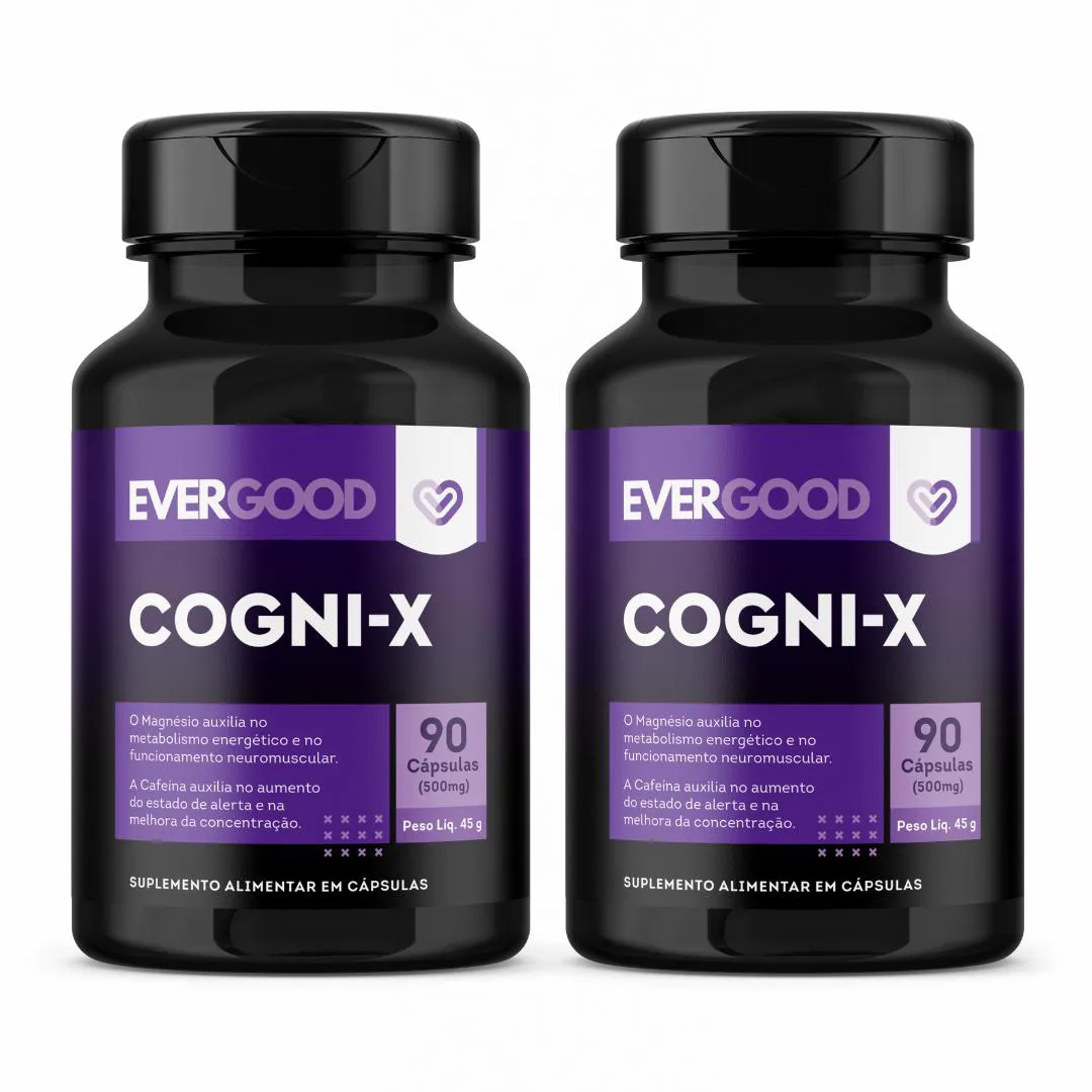 KIT 2 COGNI-X 90 CAPS FOCO CONCENTRAçãO ENERGIA MEMóRIA