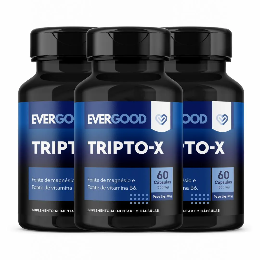KIT 3 TRIPTO-X 60 CAPS MELATONINA TRIPTOFANO MAGNéSIO VITAMINA B6
