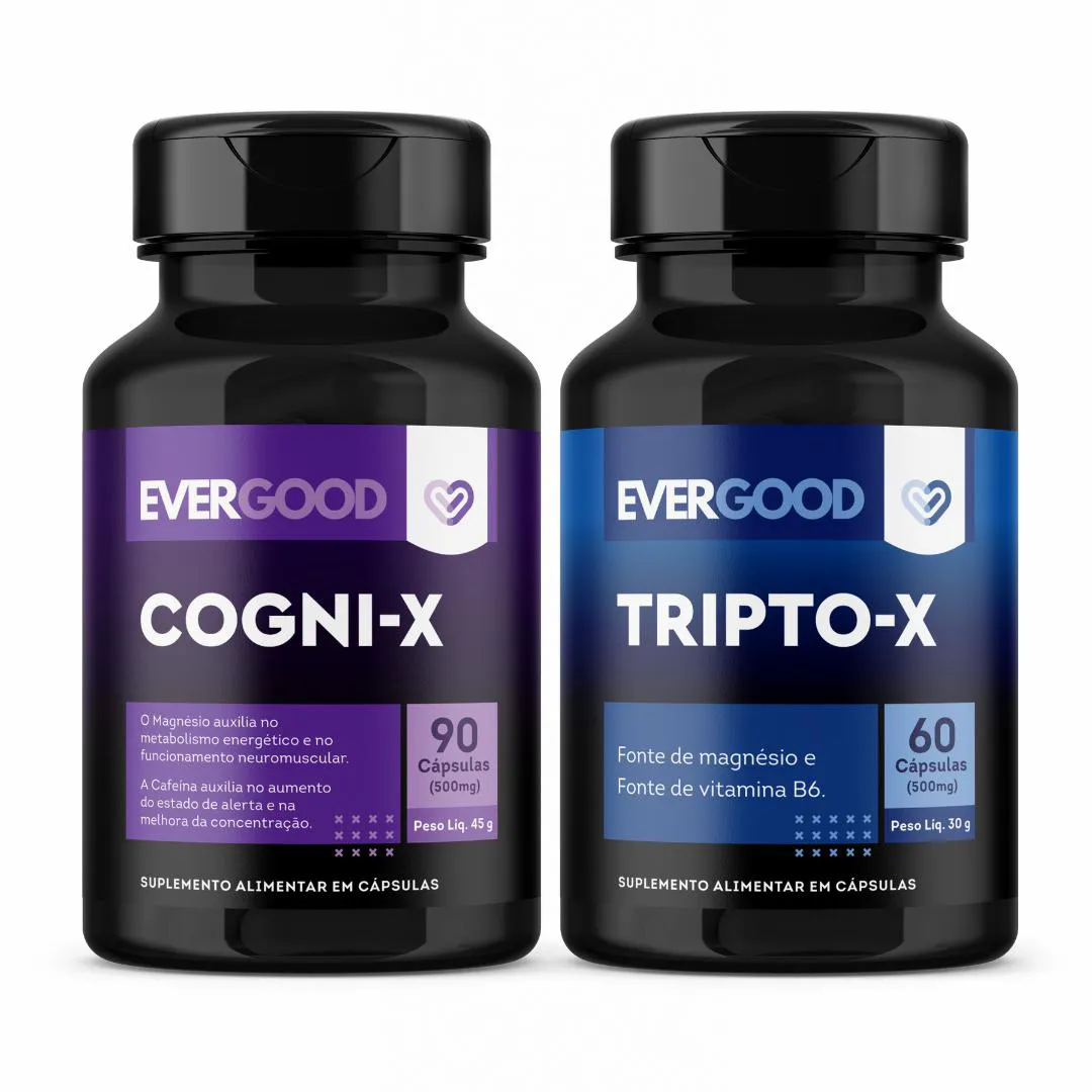 KIT COGNI-X + TRIPTO-X SUPLEMENTO ALIMENTAR DIA E NOITE
