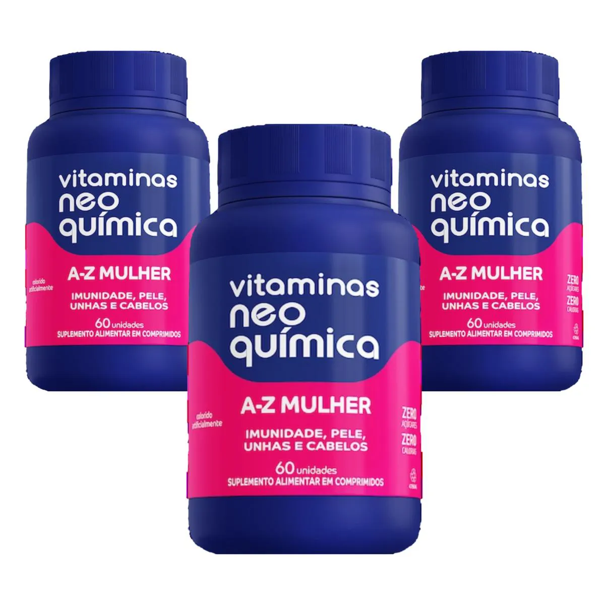 KIT 3 SUPLEMENTO VITAMINA A-Z MULHER 60 CPR - NEO QUíMICA