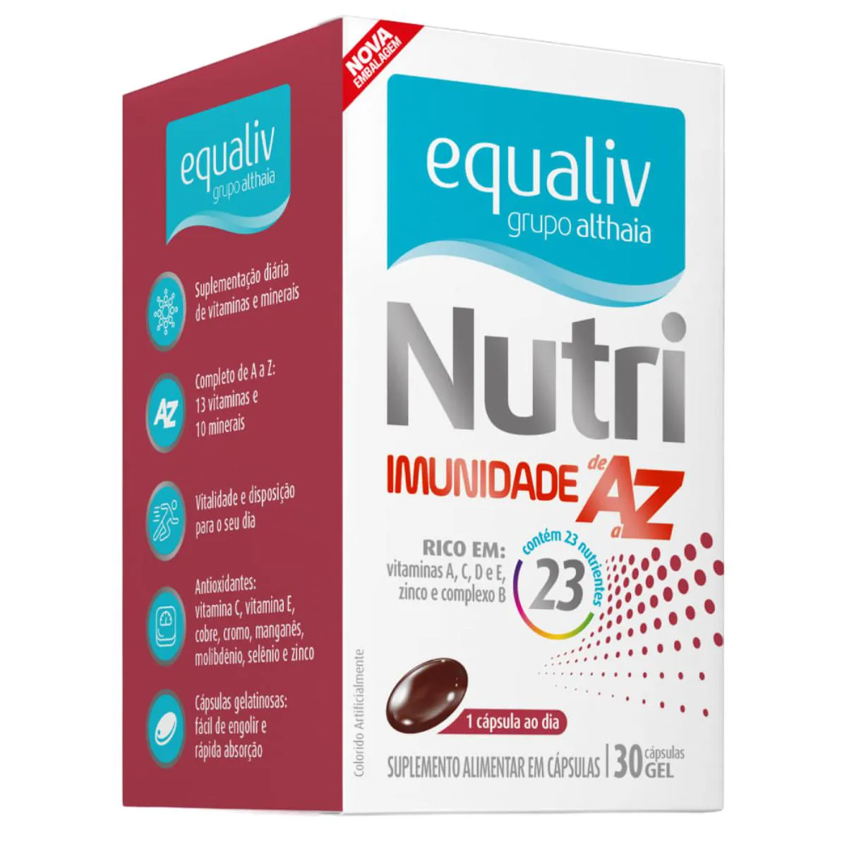 SUPLEMENTO VITAMINA NUTRI IMUNIDADE A-Z 30 CPS - EQUALIV