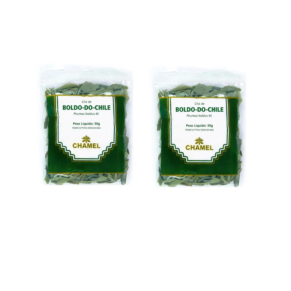 KIT 02 PACOTE BOLDO DO CHILE FOLHAS 30G - CHAMEL