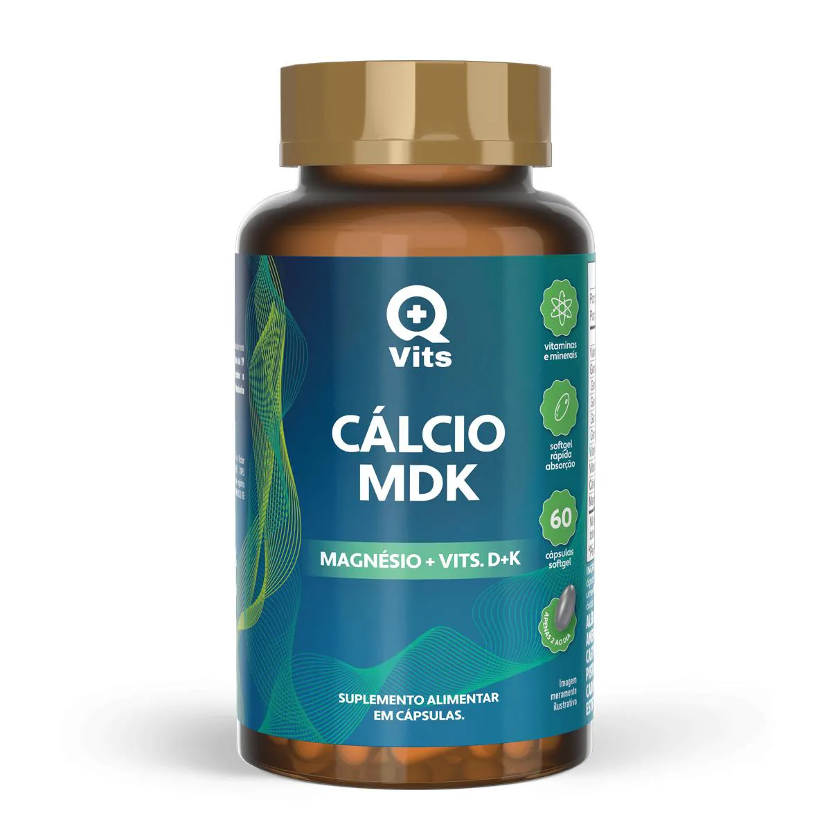 CáLCIO MDK QMAISVITS 60 CáPSULAS SOFTGEL