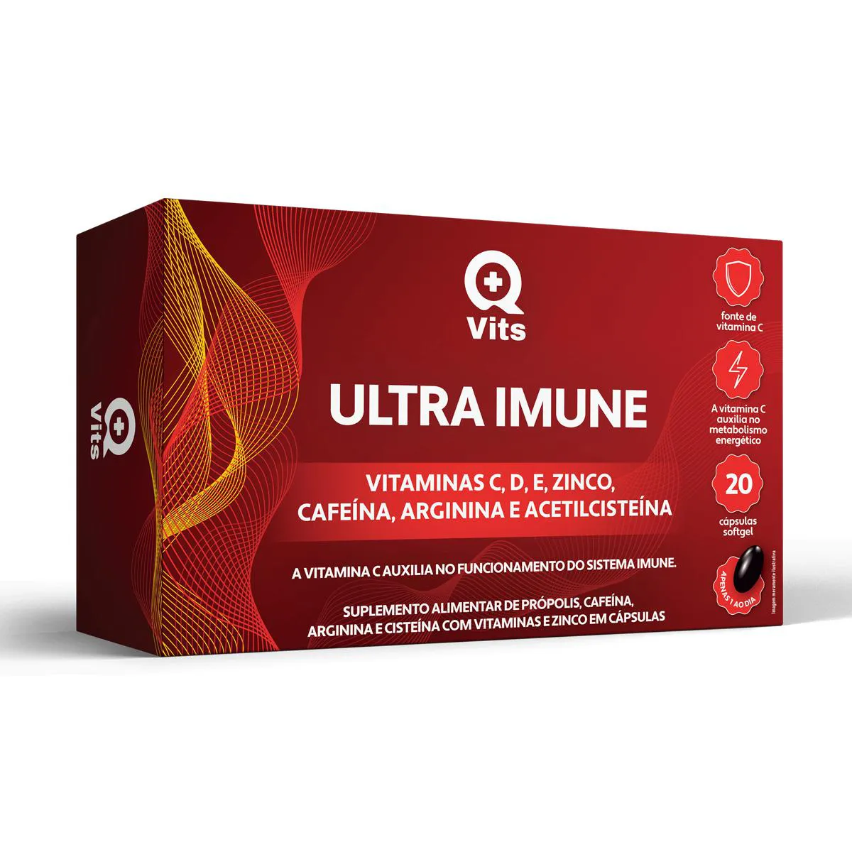 ULTRA IMUNE ENERGIA QMAISVITS 20 CáPSULAS SOFTGEL