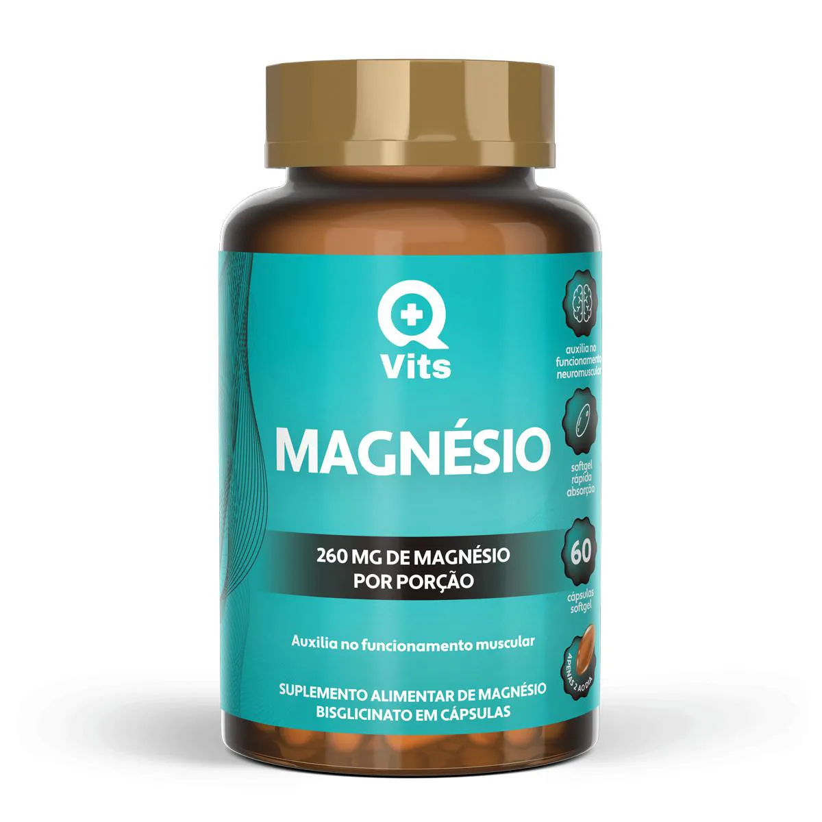 MAGNéSIO QMAISVITS 60 CáPSULAS SOFTGEL