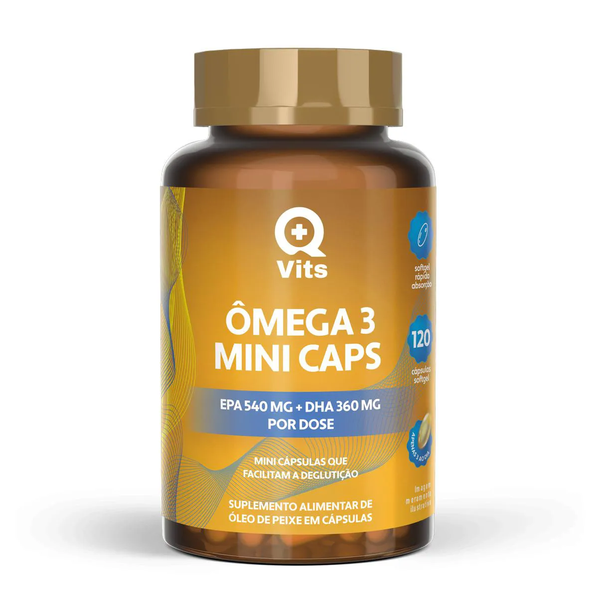ÔMEGA 3 EPA 540MG DHA 360MG QMAISVITS 120 MINI CAPS SOFTGEL