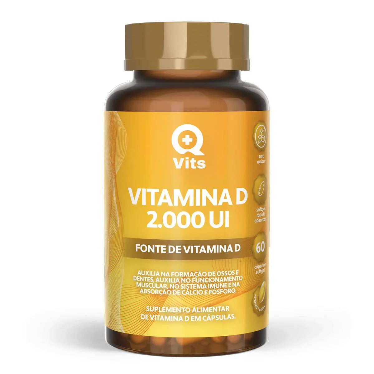 VITAMINA D 2000UI QMAISVITS 60 CáPSULAS SOFTGEL