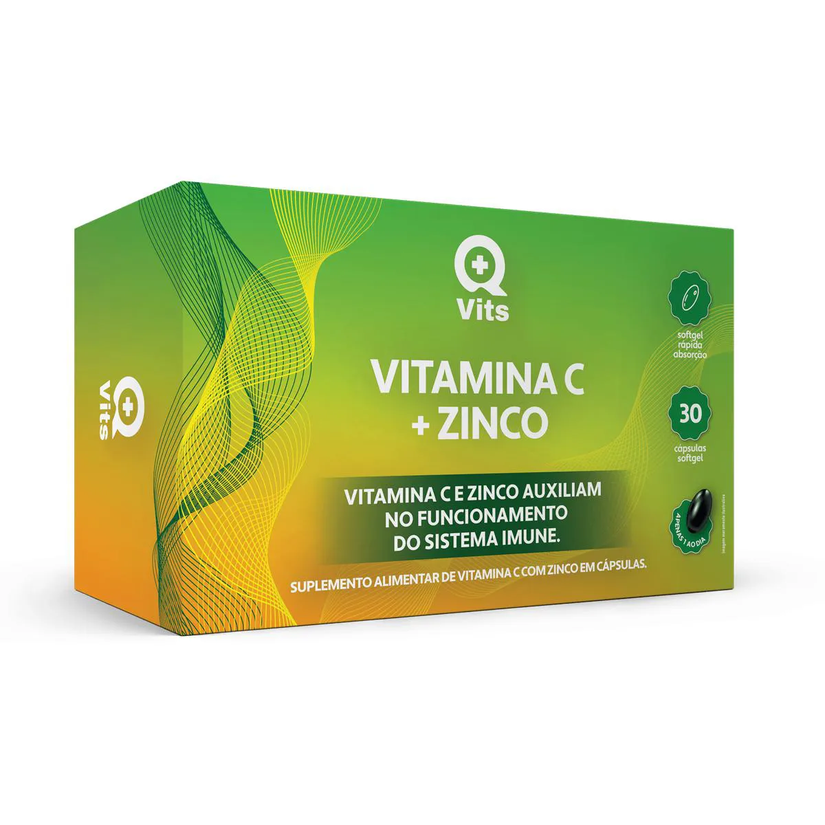 VITAMINA C + ZINCO QMAISVITS 30 CáPSULAS SOFTGEL