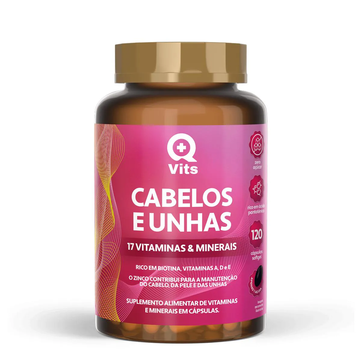CABELOS E UNHAS QMAISVITS 120 CáPSULAS SOFTGEL