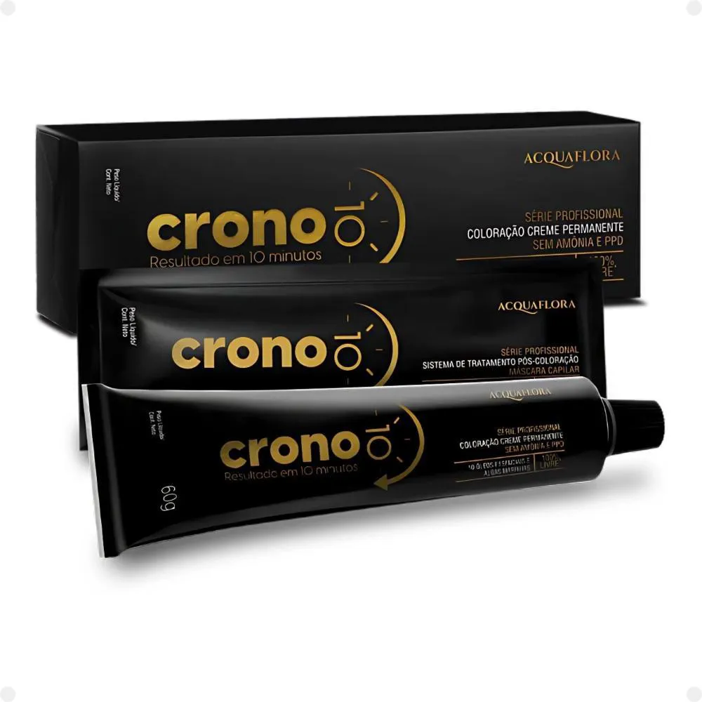 COLORAçãO CREME PERMANENTE ACQUAFLORA CRONO 10 MINUTOS 7.0 LOURO NATURAL 60G
