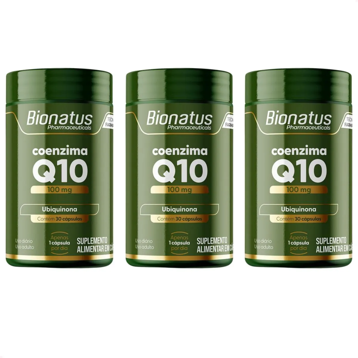 KIT COM 3 - COENZIMA Q10 BIONATUS 100MG COM 30 CáPSULAS CADA