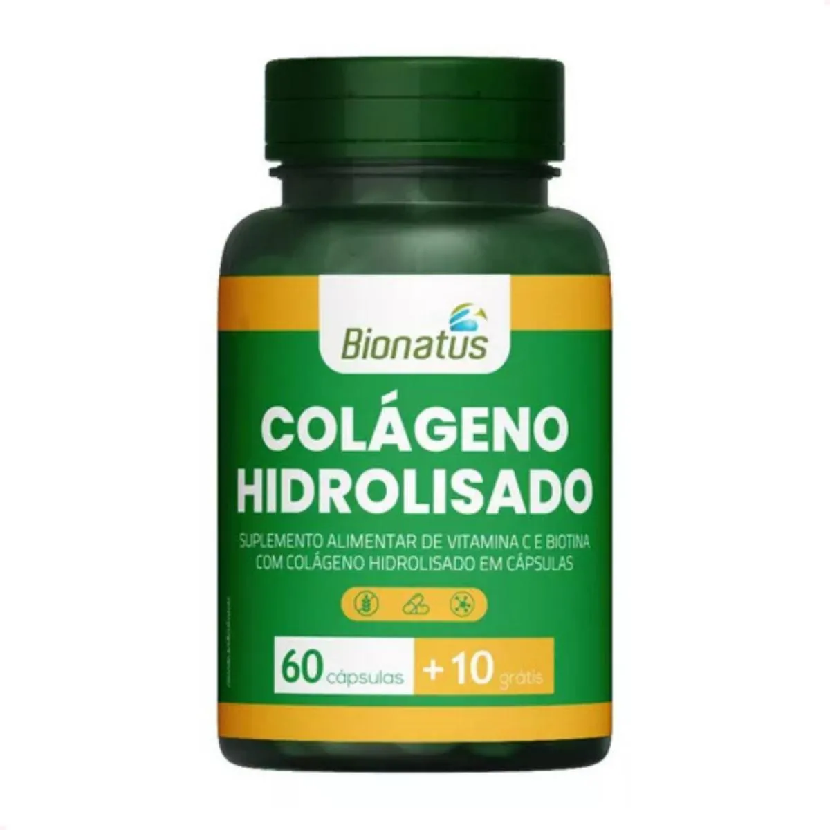 COLáGENO HIDROLISADO DA BIONATUS COM 70 CáPSULAS