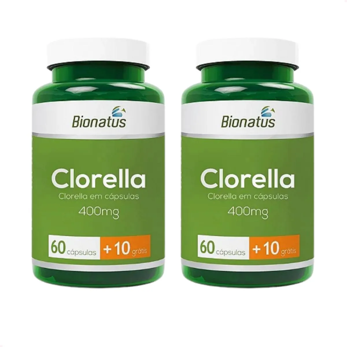 KIT COM 2 - CLORELLA GREEN 400MG 70 CáPSULAS BIONATUS
