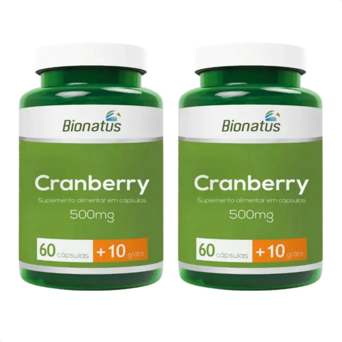 KIT COM 2 - CRANBERRY 500MG DA BIONATUS COM 70 CáPSULAS CADA