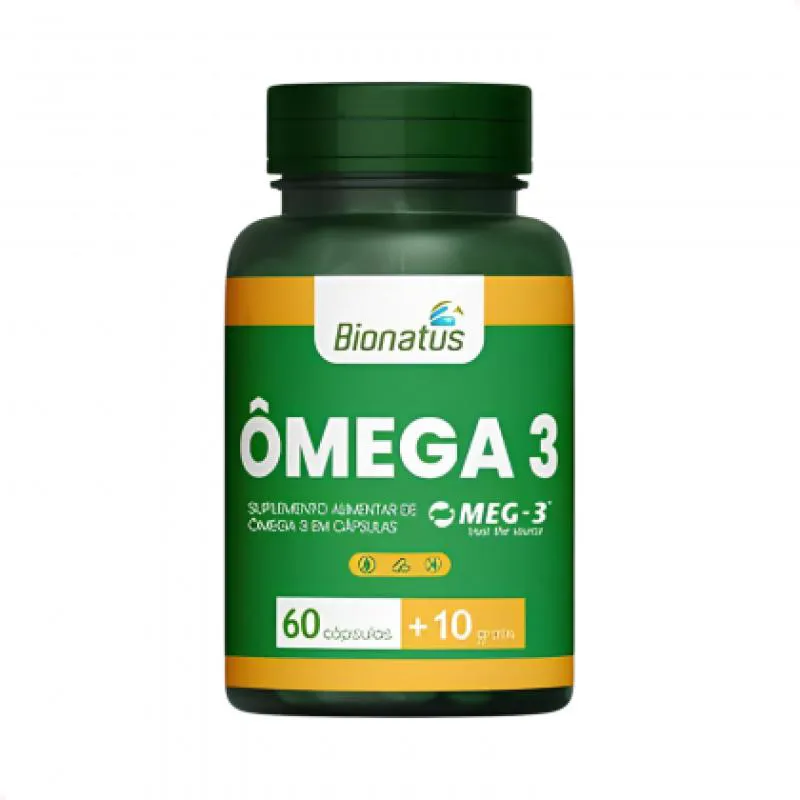 ÔMEGA 3 GREEN 1.000 MG - BIONATUS - CAIXA COM 70 CAPS.