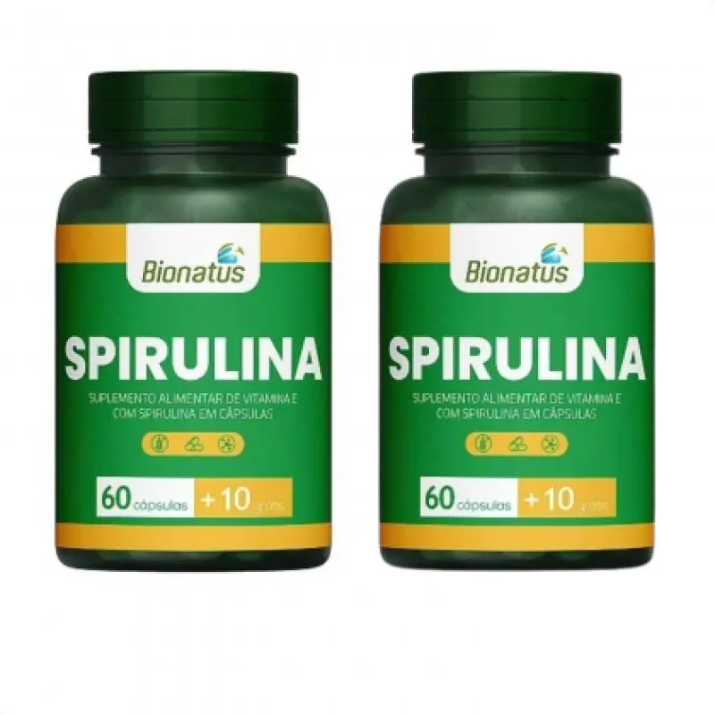 KIT COM 2 - SPIRULINA COM 70 CáPSULAS CADA. BIONATUS