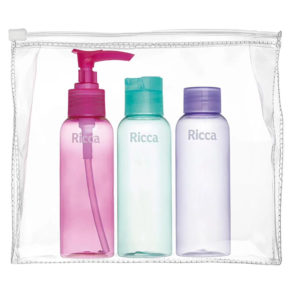 CONJUNTO COM 3 FRASCOS DE VIAGEM RICCA