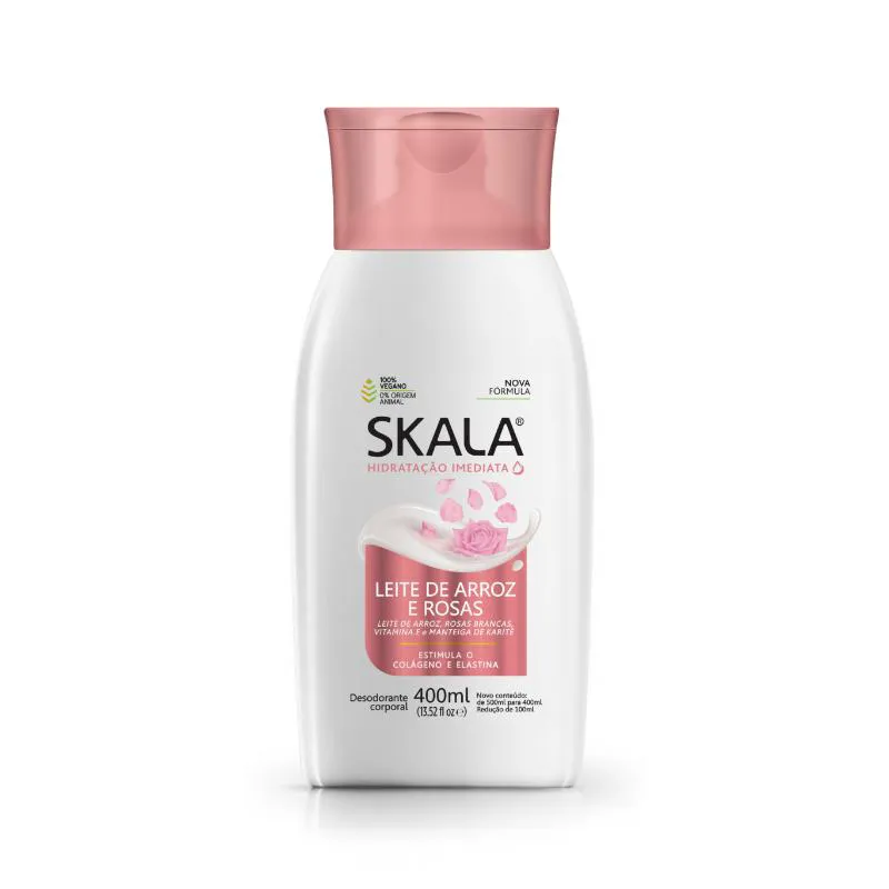 CREME HIDRATANTE LEITE DE ARROZ E ROSAS 400ML - SKALA