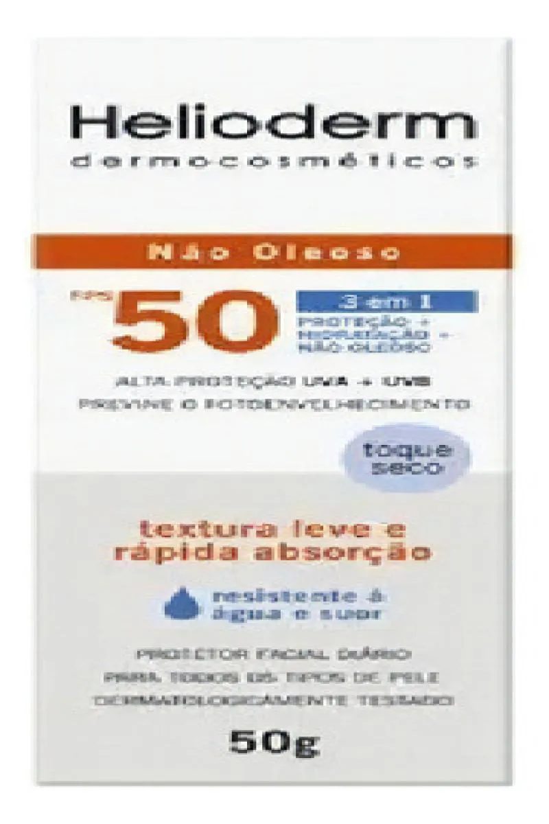 PROTETOR SOLAR FACIAL - FPS 50 HELIODERM SUNCARE - 50G