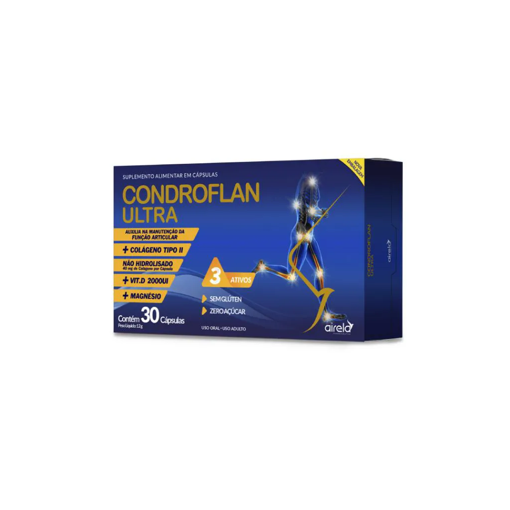 CONDROFLAN HA - ULTRA COLáGENO TIPO II - NãO HIDROLISADO - 30 CáPSULAS - AIRELA