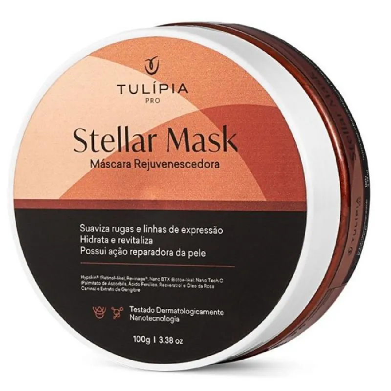 MáSCARA REJUVENECEDORA E REPARADORA DA PELE STELLAR MASK, TULIPIA, 100G