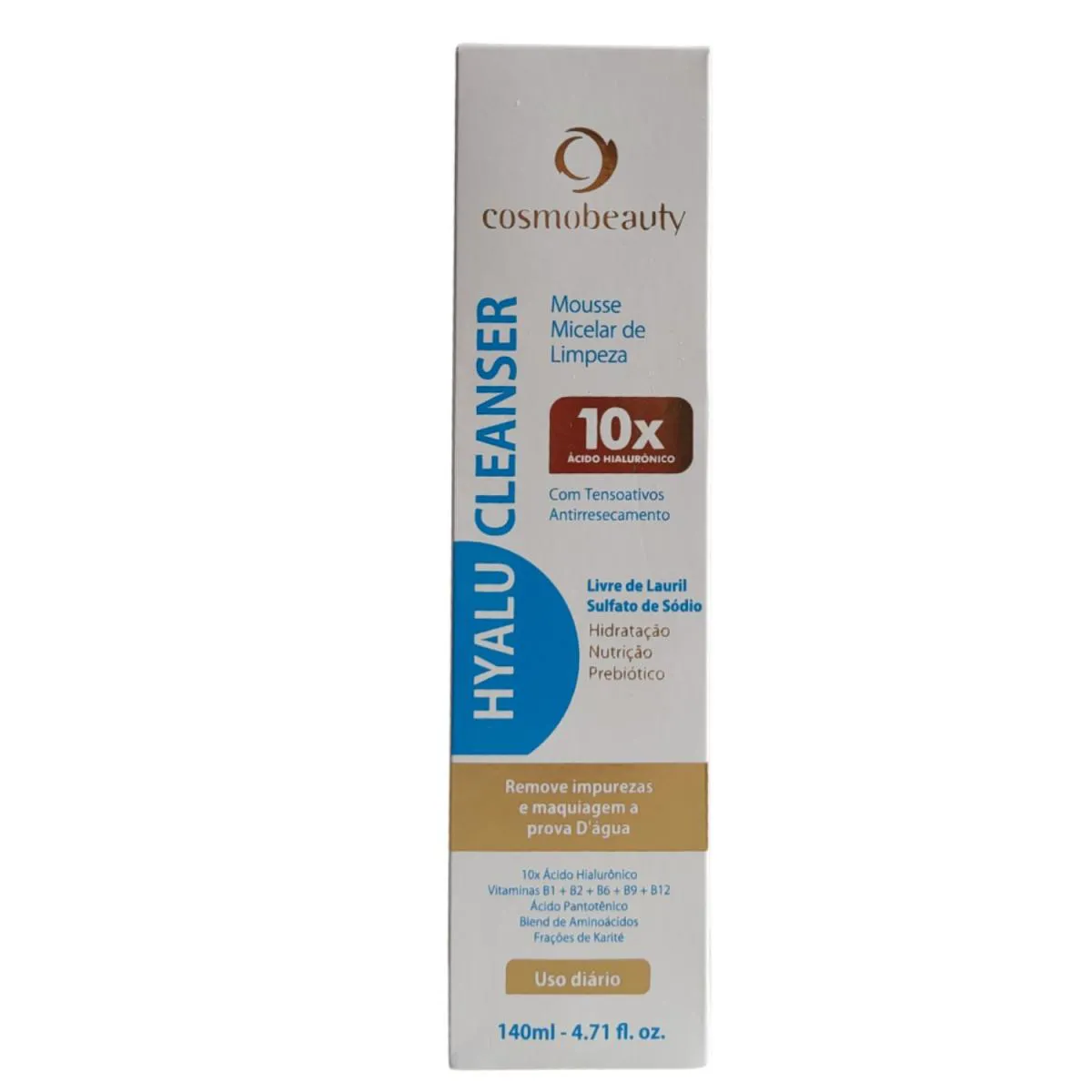 HYALU CLEANSER SABONETE FACIAL MOUSSE, ÁCIDO HIALURôNICO, COSMOBEAUTY, 140ML