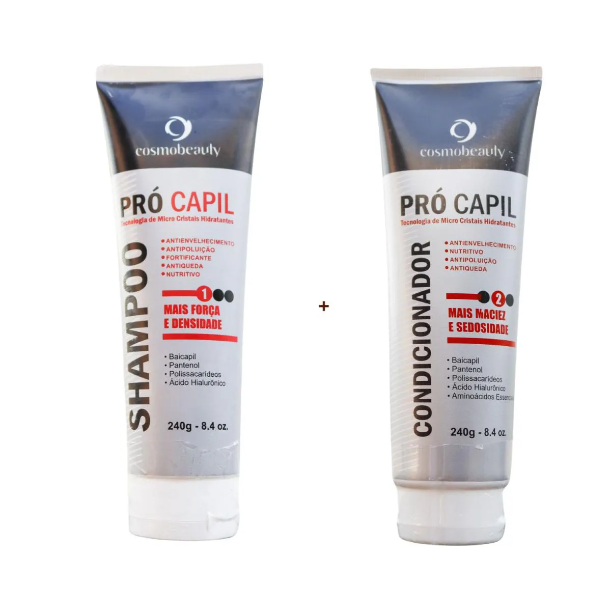 COSMOBEAUTY KIT SHAMPO E CONDICIONADOR ANTIQUEDA PRO CAPIL