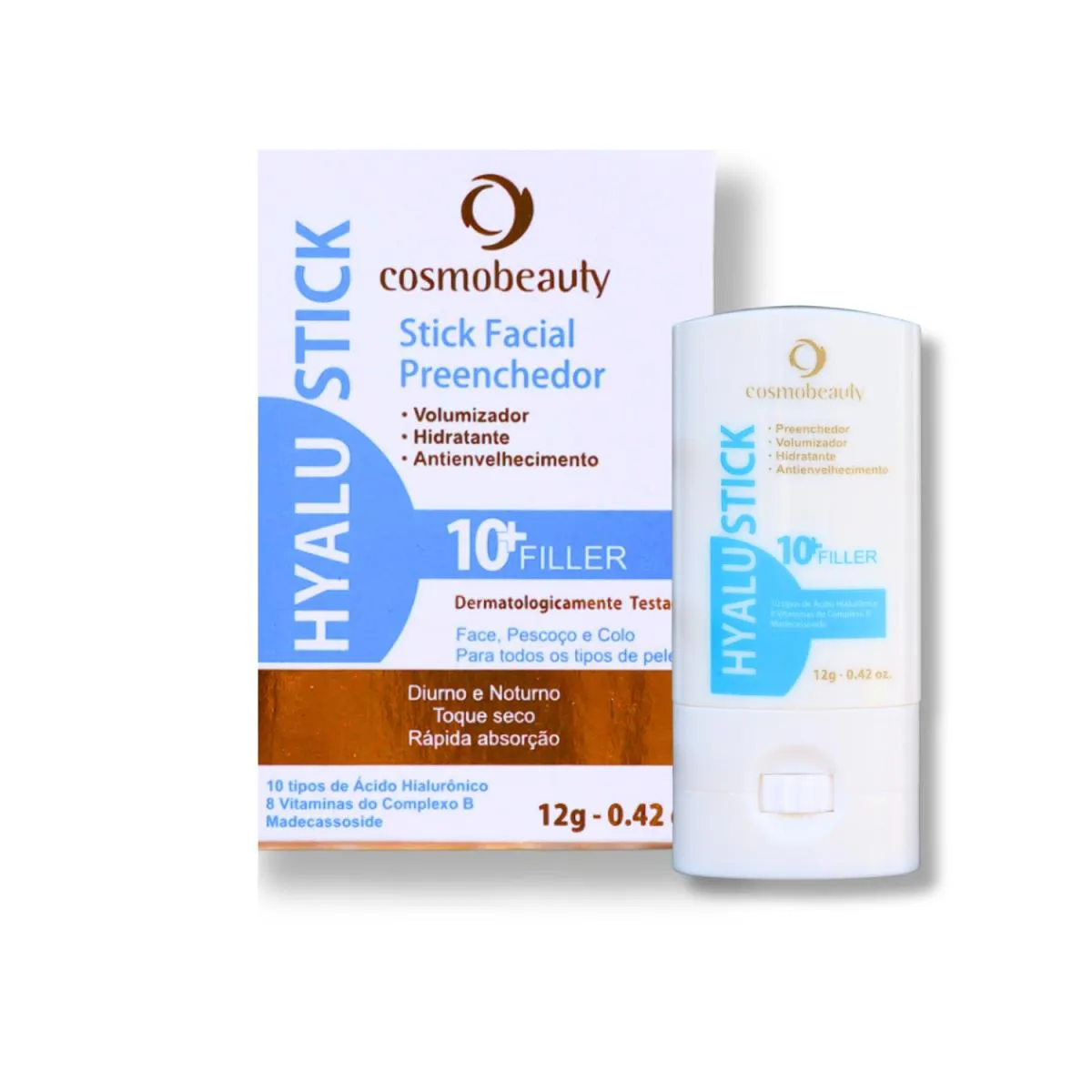 COSMOBEAUTY VOLUMIZADOR E PREENCHEDOR HYALU STICK 10X ÁCIDO HIALURôNICO 12G