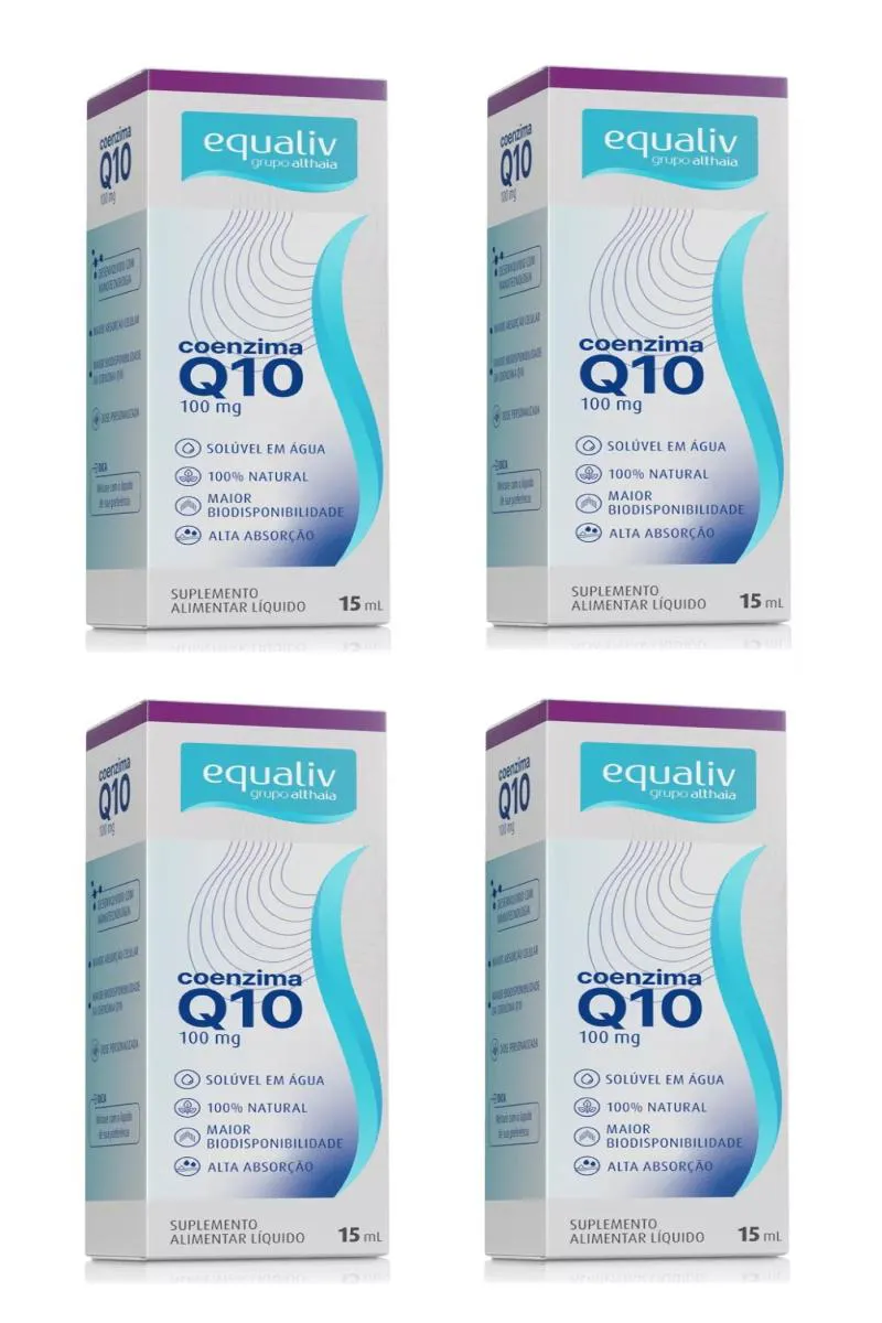 KIT 4 SUPLEMENTO EQUALIV COENZIMA Q10 100% NATURAL 15ML