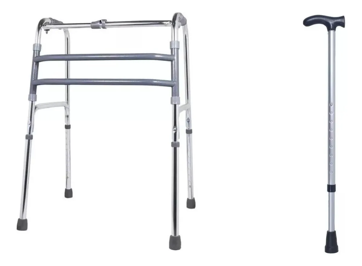 KIT ANDADOR REGULAVEL + BENGALA PARA IDOSO