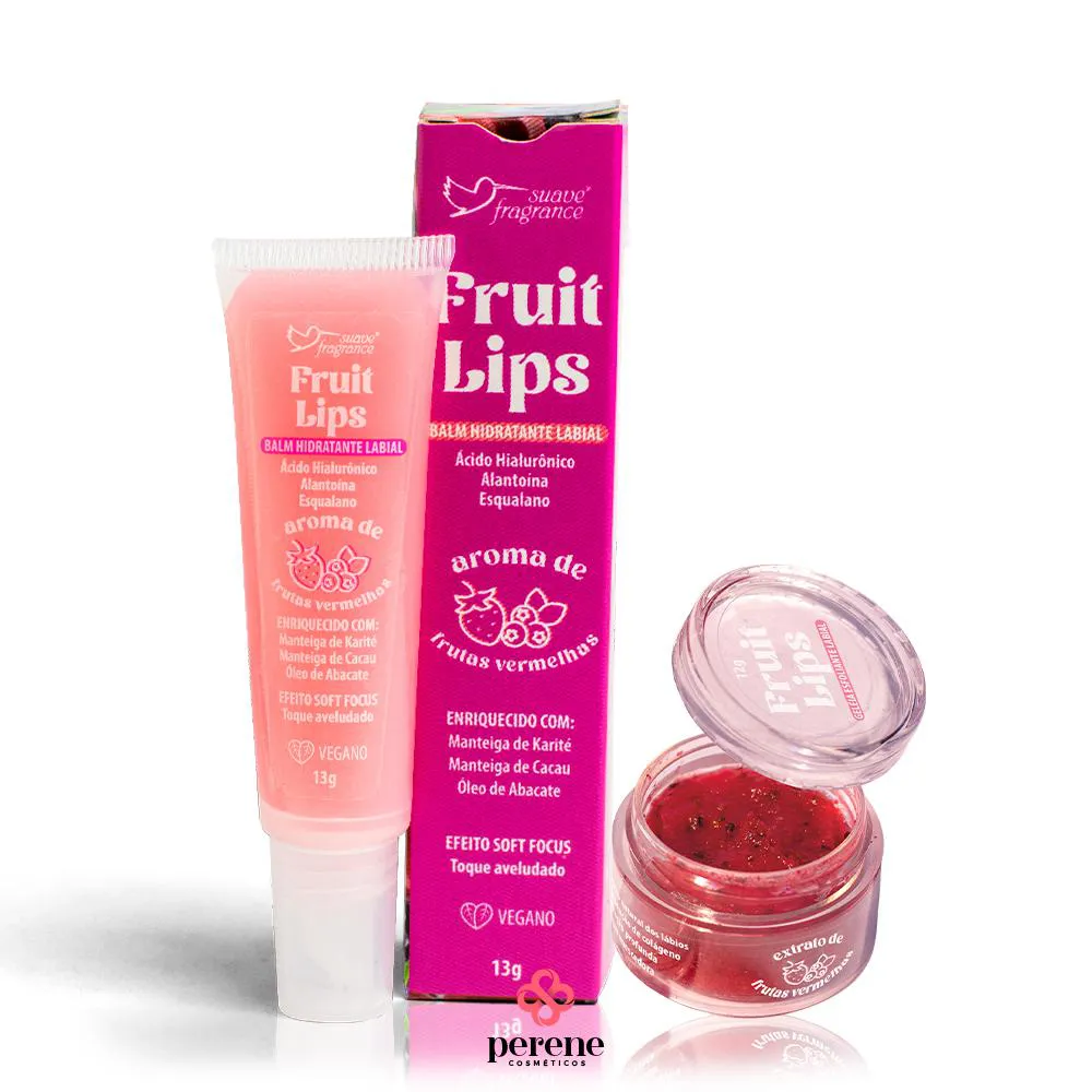 KIT BALM HIDRATANTE LABIAL + GELEIA ESFOLIANTE LABIAL FRUIT LIPS