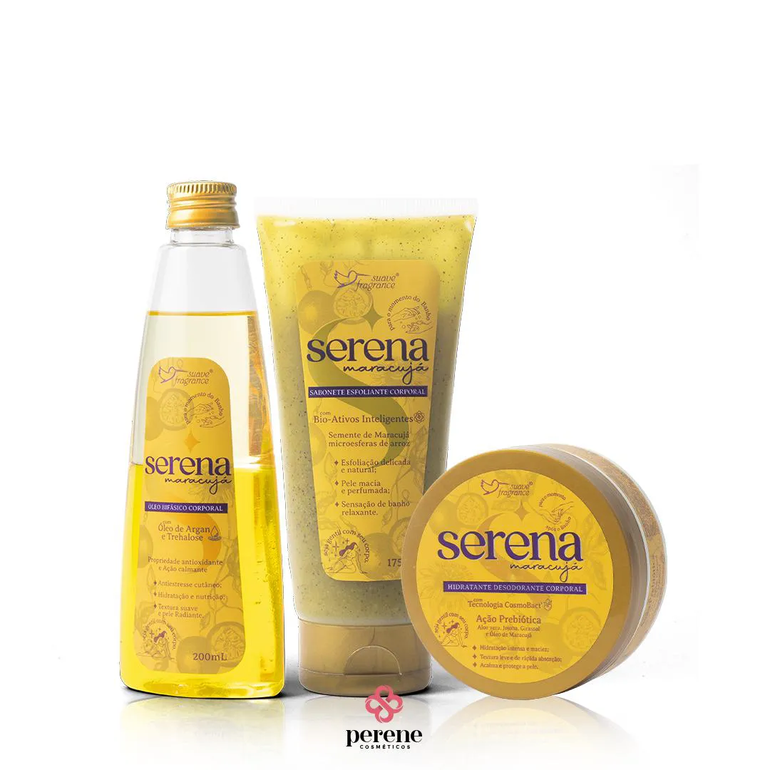 KIT SERENA MARACUJá - ÓLEO CORPORAL + SABONETE ESFOLIANTE CORPORAL + HIDRATANTE CORPORAL