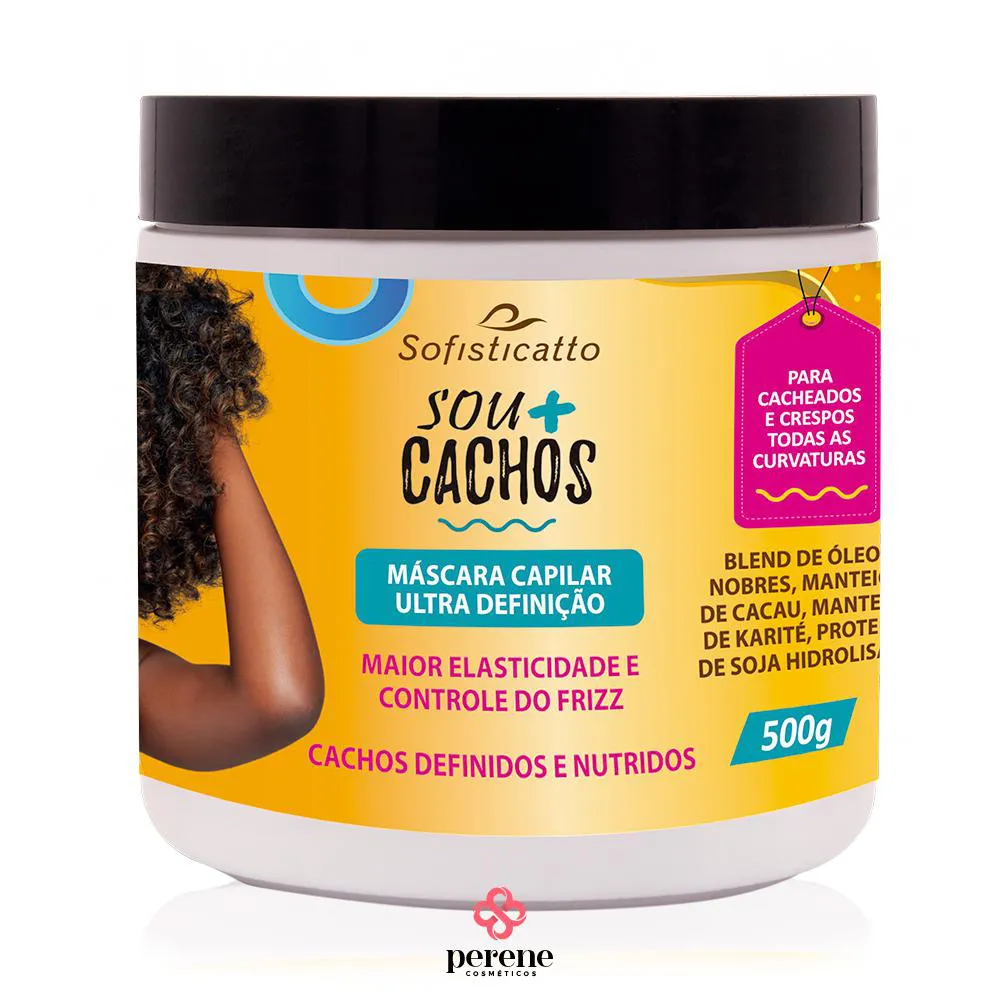 MáSCARA CAPILAR ULTRA HIDRATAçãO SOU+CACHOS 500G