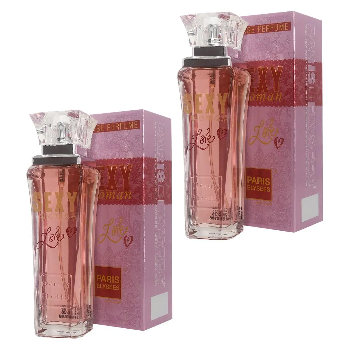 KIT 2 PERFUMES SEXY WOMAN LOVE 100ML FEMININO PARIS ELYSEES