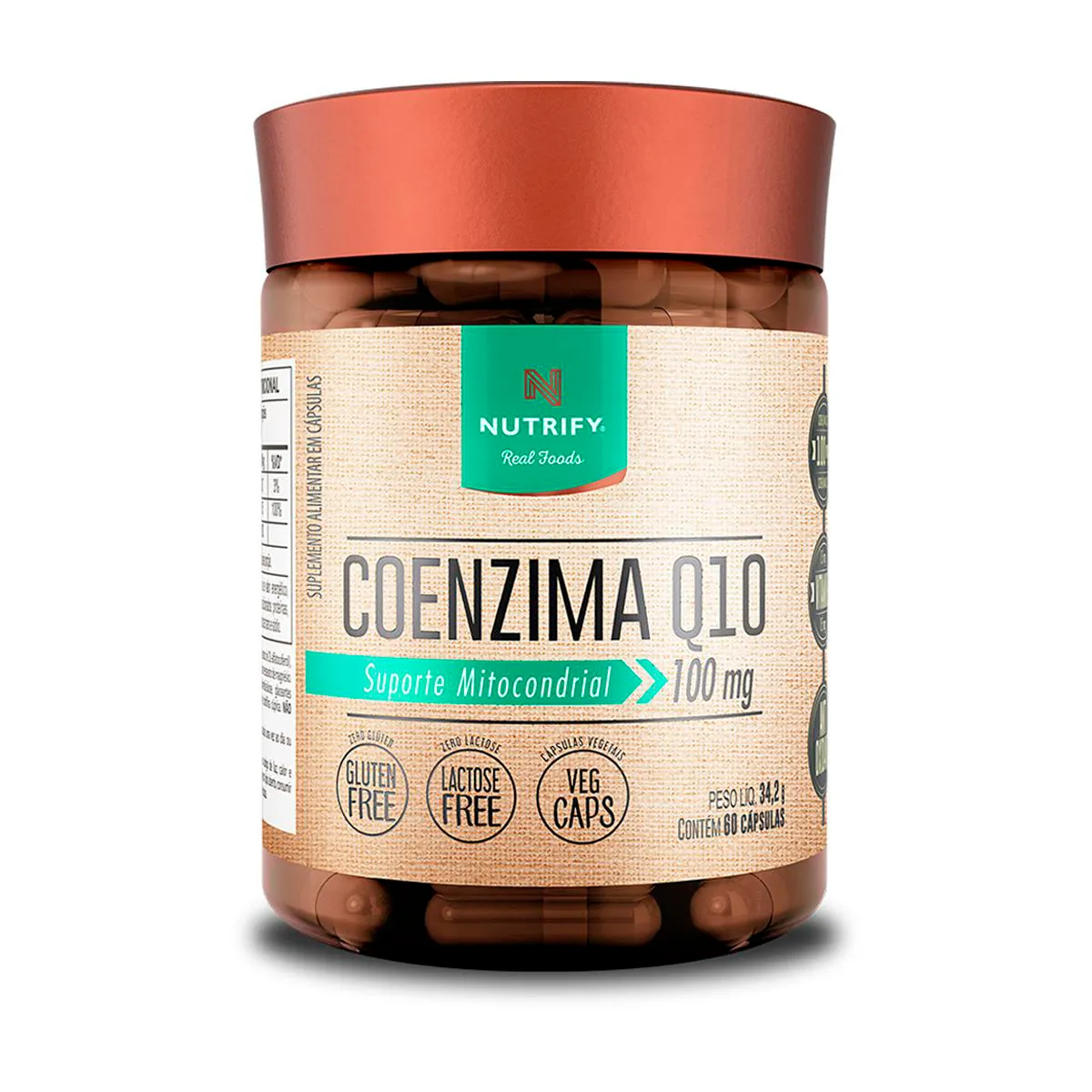 Coenzima Q10 Nutrify com Vitamina E 60 Cápsulas
