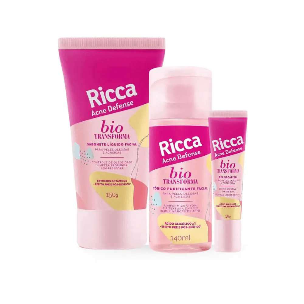 KIT LIMPEZA RáPIDA PELES OLEOSAS RICCA